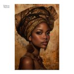 Tableau portrait afro avec motifs vibrants