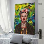 Tableau moderne coloré inspiré par Frida Kahlo