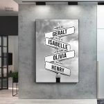 Tableau prénoms personnalisés en panneau décoratif