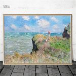 Œuvre de Monet représentant la falaise de Pourville