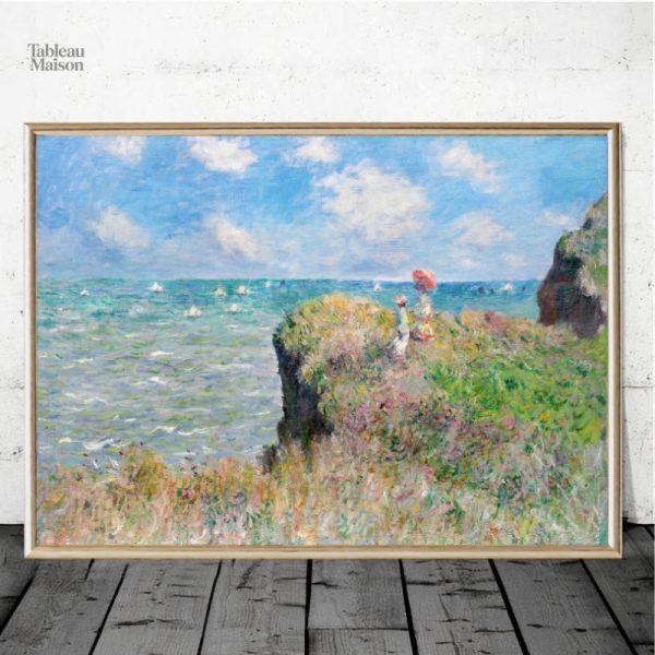 Œuvre de Monet représentant la falaise de Pourville