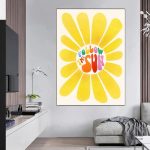 Tableau Pop Psychédélique Rétro en couleurs vives