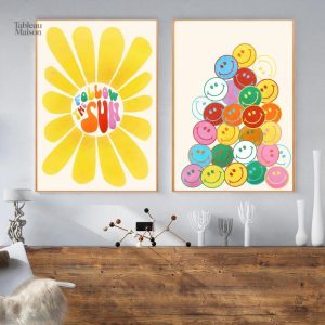Art mural psychédélique avec un style rétro artistique