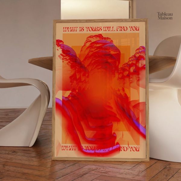 Décor mural contemporain avec motifs psychédéliques