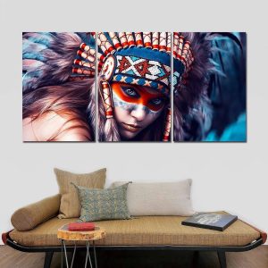 Tableau amérindien coloré et artistique
