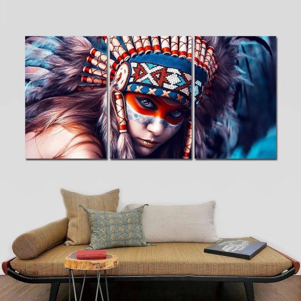 Tableau amérindien coloré et artistique