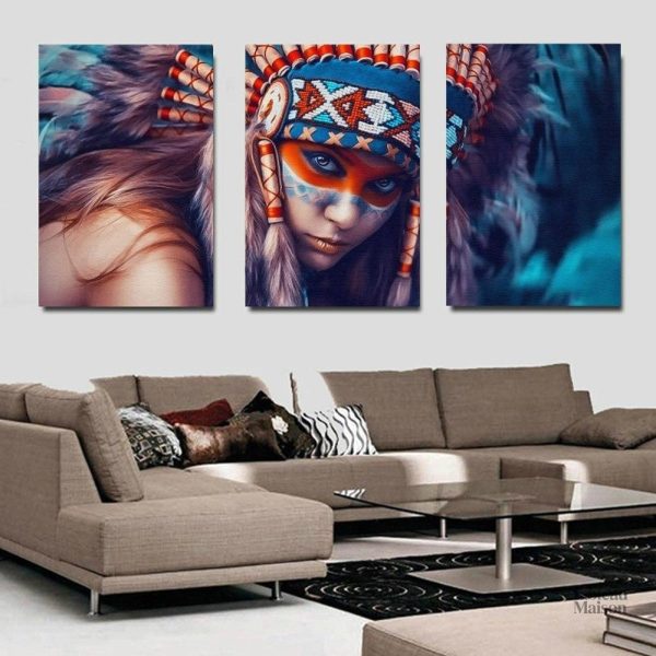 Tableau décoratif évoquant l'héritage amérindien