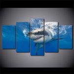 Illustration de requin en tableau, art mural moderne