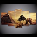 Tableau égyptien inspiré par des paysages oniriques