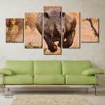 Tableau représentant un rhinocéros stylisé