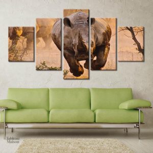 Tableau représentant un rhinocéros stylisé