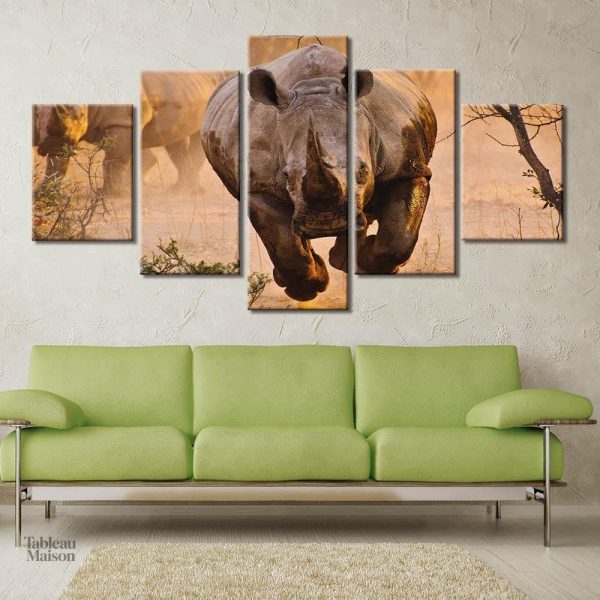 Tableau représentant un rhinocéros stylisé