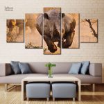 Oeuvre d'art moderne avec un rhinocéros en couleur