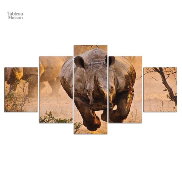 Tableau décoratif sur le thème du rhinocéros sauvage