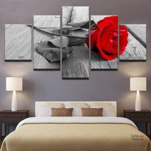 Tableau Rose rouge en toile décorative