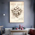 Tableau rétro inspiré du célèbre Rubik's Cube