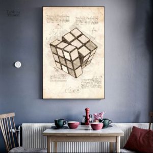 Tableau rétro inspiré du célèbre Rubik's Cube