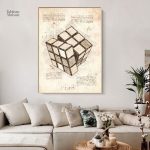 Œuvre murale colorée sur le thème du Rubik's Cube