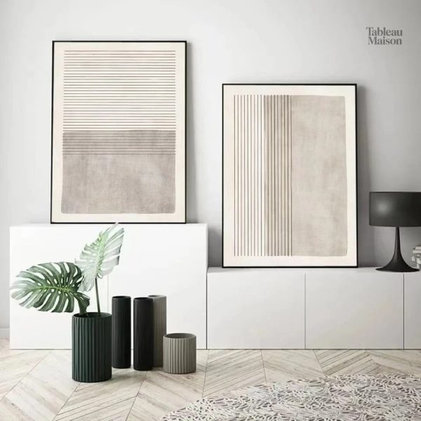 Tableau décoratif gris en ambiance chic