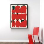 Art mural rouge pour intérieur élégant