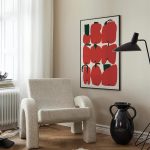 Tableau contemporain rouge, touche artistique