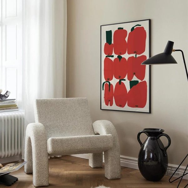 Tableau contemporain rouge, touche artistique