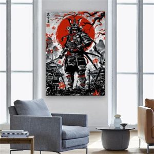 Art mural samouraï, représentant la culture japonaise