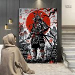 Tableau japonais avec design de samouraï emblématique