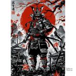 Illustration de samouraï, art asiatique décoratif