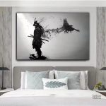 Illustration de samouraï en style minimaliste
