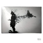 Tableau décoratif samouraï en noir et blanc