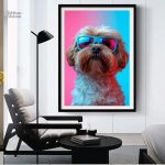 Tableau Shih Tzu Pop Art coloré et décalé