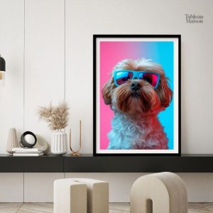 Tableau décoratif Shih Tzu avec design moderne