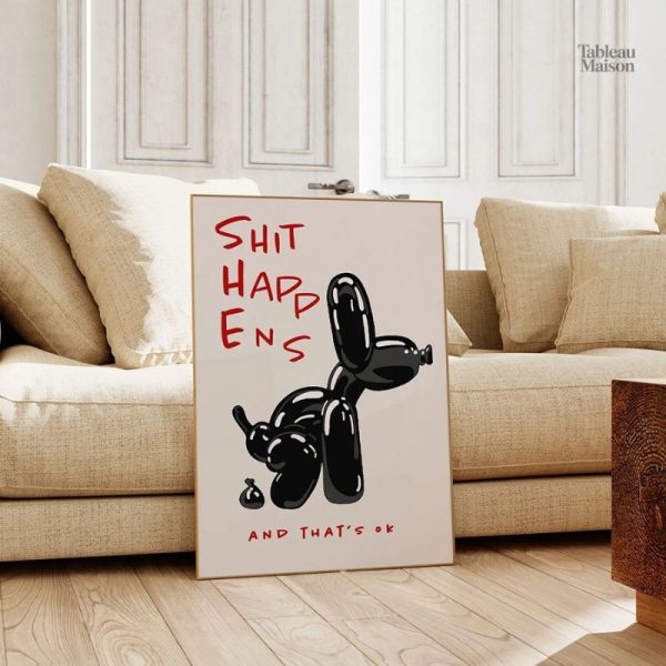 Tableau Shit Happens en style pop art coloré