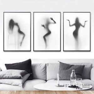 Tableau silhouette femme en décoration murale