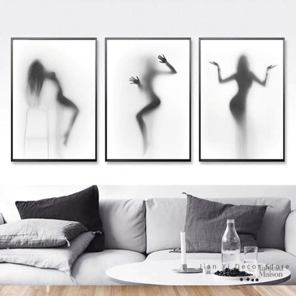 Tableau silhouette femme en décoration murale