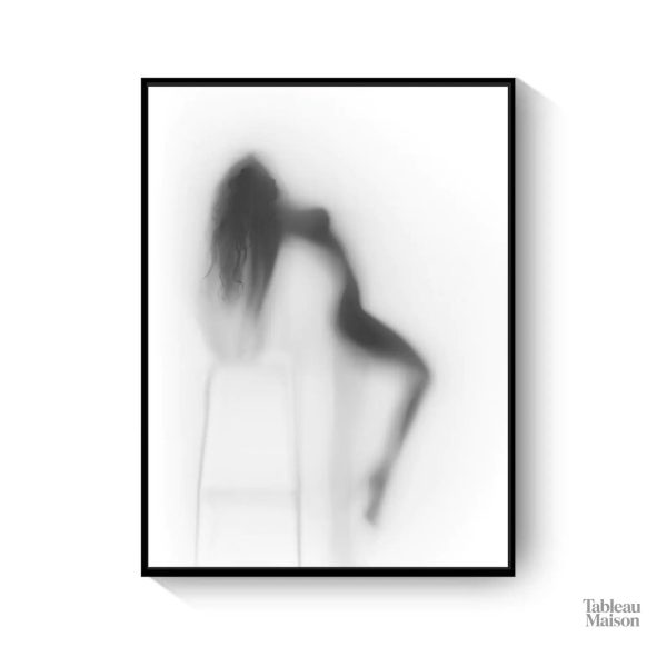 Oeuvre décorative silhouette de femme en noir et blanc