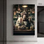 Singe barman sur toile, une touche ludique pour votre déco