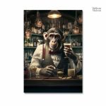 Tableau original de singe, parfait pour les amateurs de cocktails