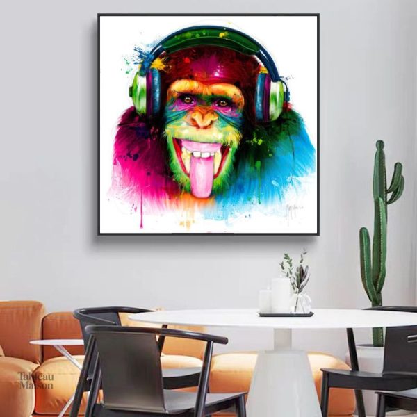 Tableau singe aux couleurs vives pour une décoration originale