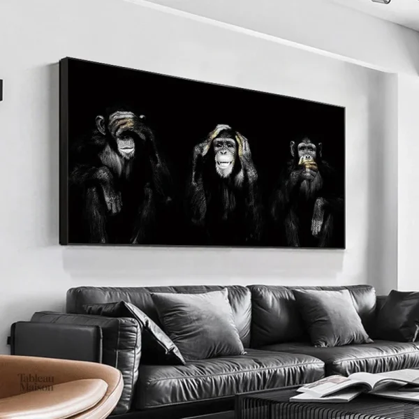 Singe de la sagesse en tableau décoratif moderne