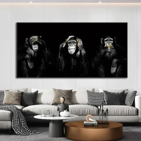 Tableau décoratif représentant un singe sage