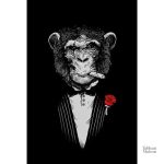 Singe habillé en costume sur toile décorative
