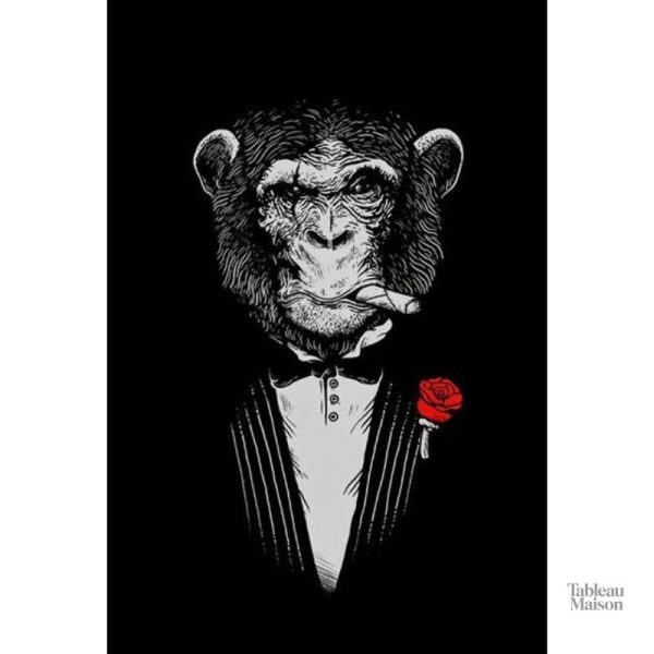 Singe habillé en costume sur toile décorative