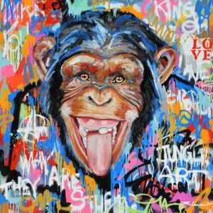 Art mural singe stylisé en graffiti