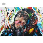Œuvre d'art représentant un singe en train de grimacer