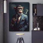 Tableau Singe Homme d'Affaires en style contemporain