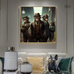 Tableau singe mafia, œuvre artistique humoristique