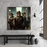 Illustration originale d'un singe dans un thème mafieux