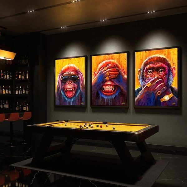 Tableau artistique singe contemporain